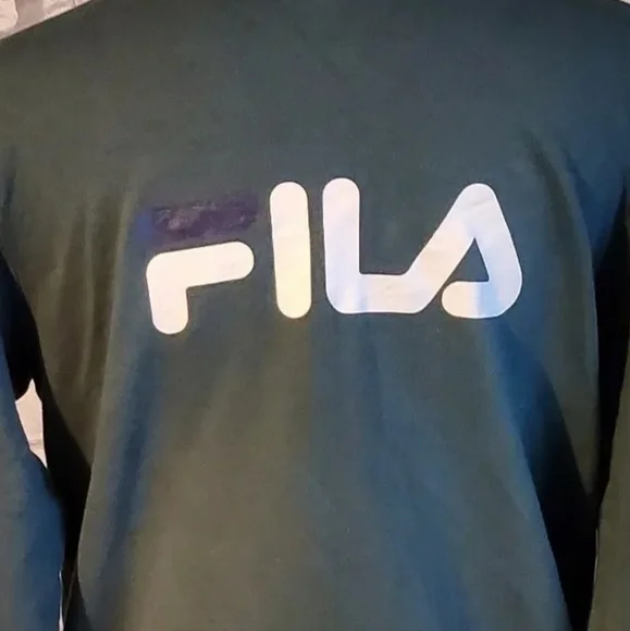 Vtg Fila Khaki Green lightweight Sweatshirt Sweater Top Jumper  S 36" - Picture 4 of 6